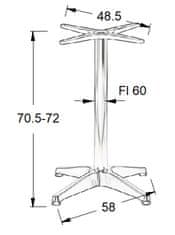 STEMA Podstavec stola - hliník SH-7003-1/A hliník - 58x58 cm
