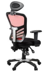 STEMA Otočná kancelárska stolička HG-0001H, nylonová základňa, nastaviteľné sedadlo (uhol), nastaviteľné operadlo (hore-dole), čierna/červená