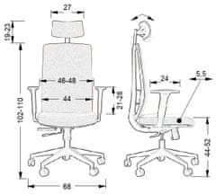 STEMA Otočná stolička s predĺžením sedadla ZN-807-B tk.26