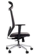STEMA Otočná ergonomická kancelárska stolička ZN-805-C, hliníková základňa, synchrónny mechanizmus, nastaviteľné sedadlo a operadlo, šedá farba