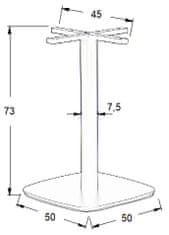 STEMA Podstavec stola - kovový SH-3050-3/B - 50x50 cm