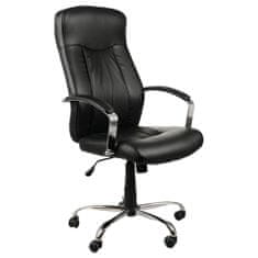 STEMA Otočná ergonomická kancelárska stolička ZN-9152, pre domácnosť a kanceláriu, chrómová základňa, TILT mechanizmus, čierna