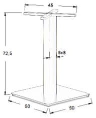 STEMA Podstavec stola - nerezová oceľ SH-3002-6/S kartáčovaný - 50x50 cm