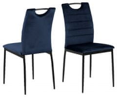 Design Scandinavia Jedálenská stolička Dia (SET 4 ks), tmavo modrá