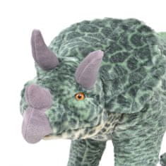 Vidaxl Stojaca plyšová hračka dinosaurus Triceratops zelený XXL