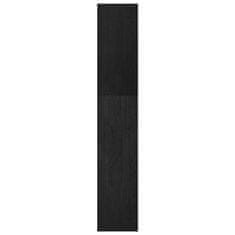 Vidaxl Knižnica/deliaca stena čierna 40x30x167,5 cm masívna borovica