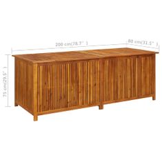 Vidaxl Záhradný úložný box 200x80x75 cm akáciový masív