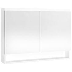 Vidaxl Kúpeľňová zrkadlová skrinka 80x15x60 cm MDF lesklá biela