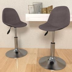 Vidaxl Otočné stoličky, 2 ks, sivohnedá farba, čalúnené látkou