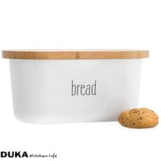 DUKA Chlieb S Doskou Na Krájanie Kitchenbasic 37X21X17 Cm Biely Melamín