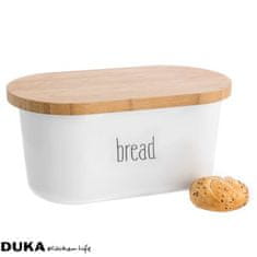 DUKA Chlieb S Doskou Na Krájanie Kitchenbasic 37X21X17 Cm Biely Melamín