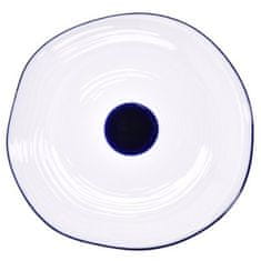 DUKA Raňajkový Tanier Krog 20 Cm Biely Tmavomodrý Porcelán