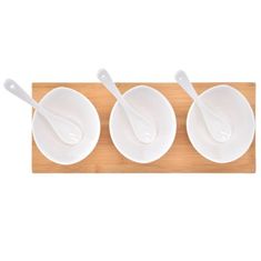 DUKA Súprava Misiek S Tanierikom Bamboo 3 Kusy Biely Porcelán