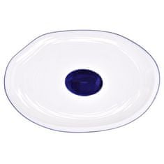 DUKA Krog Tanier 30X20 Cm Biely Tmavomodrý Porcelán