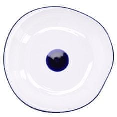 DUKA Krog Hlboký Tanier 22 Cm Biely Tmavomodrý Porcelán