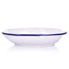 DUKA Krog Hlboký Tanier 22 Cm Biely Tmavomodrý Porcelán