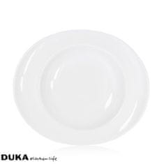 DUKA Time Hlboký Tanier 22 Cm Biely Porcelán