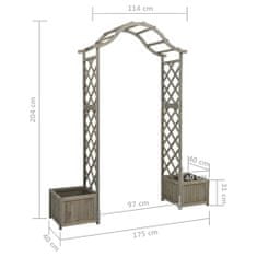 Petromila vidaXL Záhradná pergola s kvetináčom sivý jedľový masív