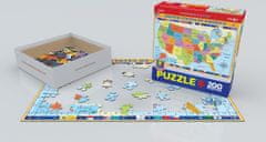 EuroGraphics Puzzle Mapa Spojených štátov Amerických 200 dielikov