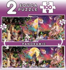 EDUCA Puzzle Panorama Rozprávkové víly 2x100 dielikov