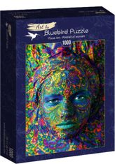 Blue Bird Puzzle Face Art: Portrét ženy 1000 dielikov