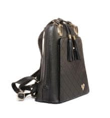 VegaLM Kožený ruksak z pravej hovädzej kože s možnosťou nosenia ako kabelky v čiernej farbe
