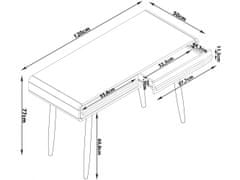 Danish Style Pracovný stôl Chantal, 120 cm, prírodná / čierna