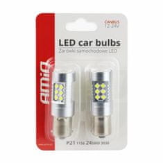 AMIO LED žiarovky CANBUS 3030 24SMD 1156 BA15S P21W 12V/24V