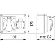 Solex Rozvodnica R-BOX 150 1x16A/4, 1x250V B.1202