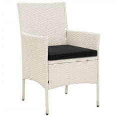 Petromila vidaXL Záhradné stoličky s podložkami 4 ks polyratanové biele