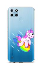 TopQ Kryt Realme C25Y silikón Flying Unicorn 70609