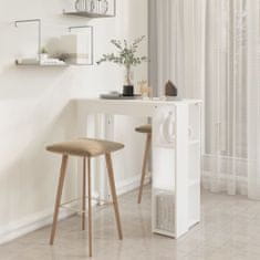 Petromila vidaXL Barový stôl s poličkou biely 102x50x103,5 cm drevotrieska