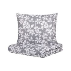 Homla Bavlnená súprava posteľnej bielizne RIVERSIA sivý kvet 160x200 cm