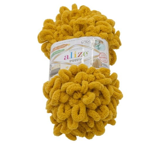 Alize Priadza PUFFY - 100g / 9 m - horčicová