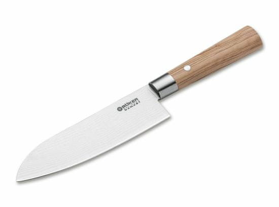 Böker Manufaktur 130437DAM Santoku damaškový nôž 17,2 cm hnedá