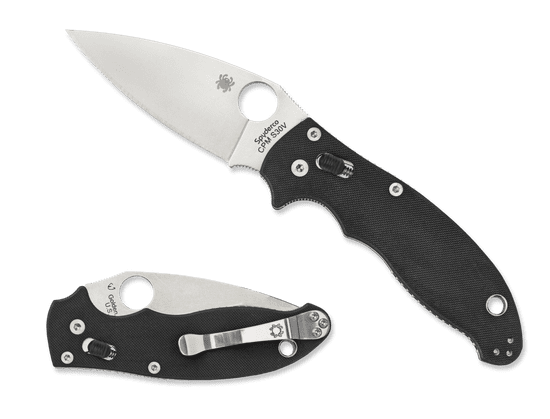 Spyderco C101GP2 Manix 2 Plain vreckový nôž 8,6 cm, čierna, G10