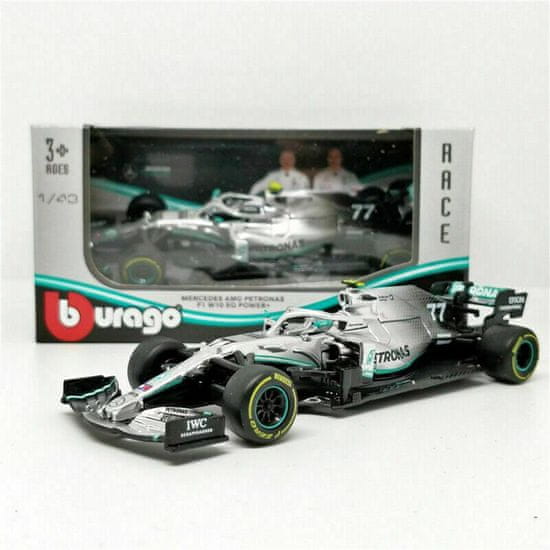 BBurago 1:43 F1 Mercedes AMG W10 EQ strieborná