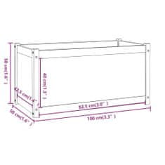 Vidaxl Záhradné kvetináče 2 ks sivé 100x50x50 cm borovicový masív