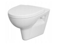 CERSANIT Parva CleanOn, závesná wc misa s antibakteriálnym sedátkom z duroplastu, biela, K701-015