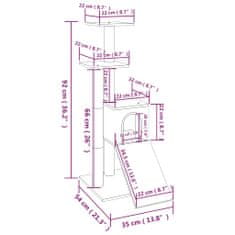 Vidaxl Škrabadlo pre mačky so sisalovými stĺpikmi, krémové 92 cm