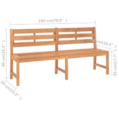 Petromila vidaXL Záhradná lavička 180 cm masívne tíkové drevo