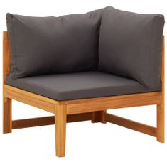 Petromila vidaXL 4-dielny záhradný sedací set a tmavosivé sedáky akáciové drevo