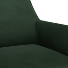 Vidaxl Otočné jedálenské stoličky 4 ks tmavozelené zamatové