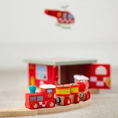 Bigjigs Rail Hasičský vlak + 3 koľaje