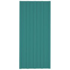 Vidaxl Strešné panely 12 ks pozinkovaná oceľ zelené 100x45 cm