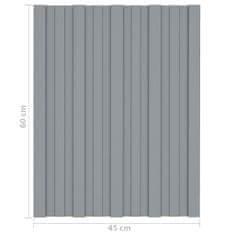 Vidaxl Strešné panely 12 ks pozinkovaná oceľ strieborné 60x45 cm