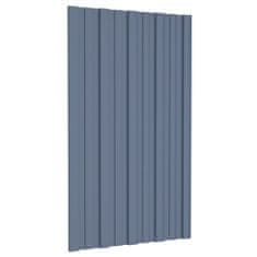 Vidaxl Strešné panely 12 ks pozinkovaná oceľ sivé 80x45 cm