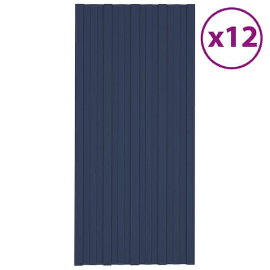 Vidaxl Strešné panely 12 ks pozinkovaná oceľ antracitové 100x45 cm