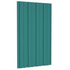 Vidaxl Strešné panely 12 ks pozinkovaná oceľ zelené 80x45 cm