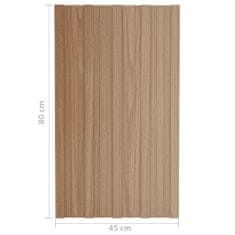 Vidaxl Strešné panely 12 ks pozinkovaná oceľ bledé drevo 80x45 cm